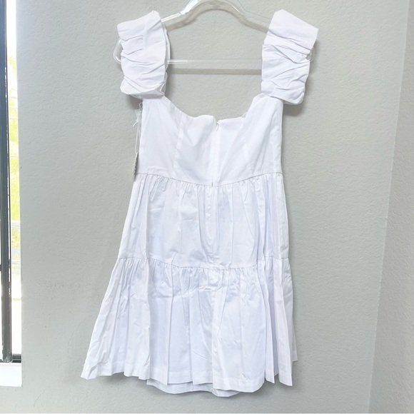 STAUD Mini Elio Dress White Size 10 - Picture 4 of 6